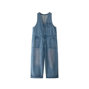 Denim Casual Long Loose Overalls