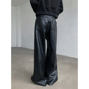 Retro PU Leather Casual Slim Leather Pants