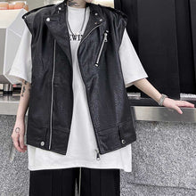 Load image into Gallery viewer, Retro PU Leather Zipper Vest Jacket
