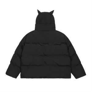 Horn Mask Hooded Cotton Coat