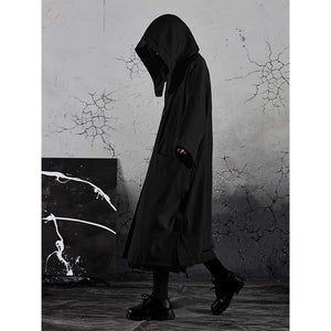 Black Loose Hooded Jacket