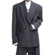 Load image into Gallery viewer, Striped Loose Double-breasted Suit Jacket
