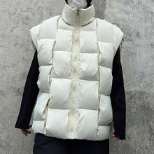 Load image into Gallery viewer, Stand Collar Down Cotton Square Vest
