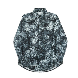 Printed Loose Square Collar Casual Long-sleeved Shirt