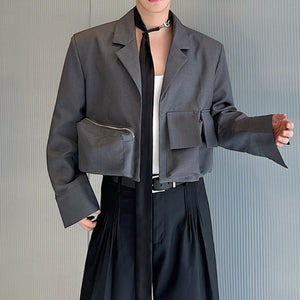 Three-dimensional Pocket Short Blazer