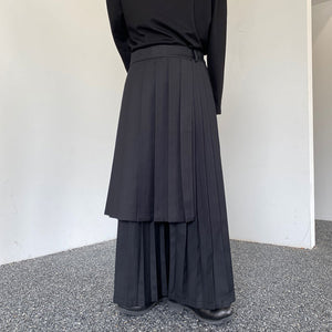 Detachable Samurai Wide Leg Pleated Culottes