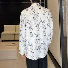 Load image into Gallery viewer, Casual Jacquard Lapel Button-down Long-sleeved Loose Shirt
