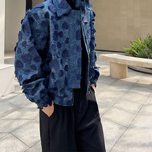 Load image into Gallery viewer, Love Jacquard Denim Jacket
