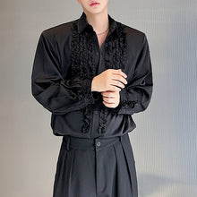 Load image into Gallery viewer, French Loose Lapel Satin Lace Casual Long-sleeved Shirt
