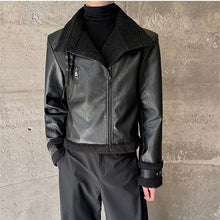 Load image into Gallery viewer, Retro Stand Collar PU Leather Thickened Short Jacket
