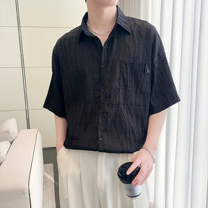 Summer Pleated Three-quarter Sleeve Shirt