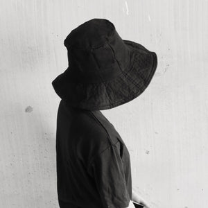 Black Large Brim Bucket Hat