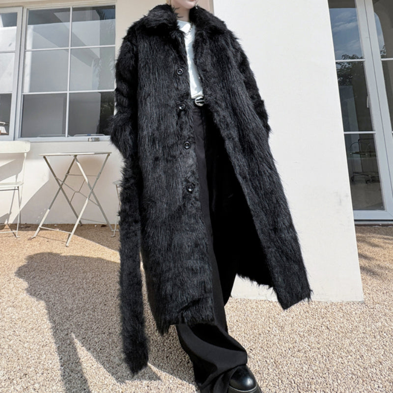 Thickened Plush Artificial Fur Mid-Length Coat