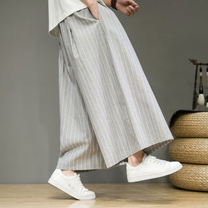 Vintage Striped Straight Wide Leg Pants