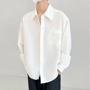 Loose French Collar White Shirt