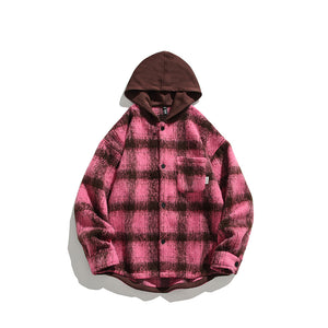 Plaid Loose Lapel Casual Jacket