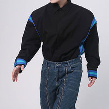 Load image into Gallery viewer, Patchwork Contrasting Shoulder Pad Shirt
