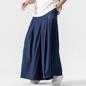 Retro Loose Wide-leg Pleated Skirt Pants