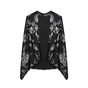 Retro Printed Large Sleeve Loose Cardigan