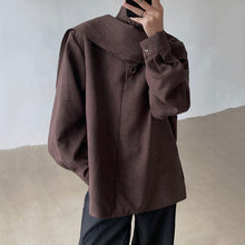 Load image into Gallery viewer, Loose Half Turtleneck Casual Shirt with Irregular Shawl
