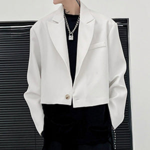 Single Button Cropped Blazer