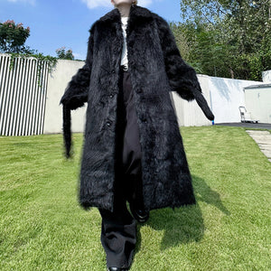 Thickened Plush Artificial Fur Mid-Length Coat