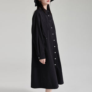 Single Breasted Shirt Collar Dress