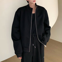 Load image into Gallery viewer, Padded Shoulder Oversized Stand Collar Jacket
