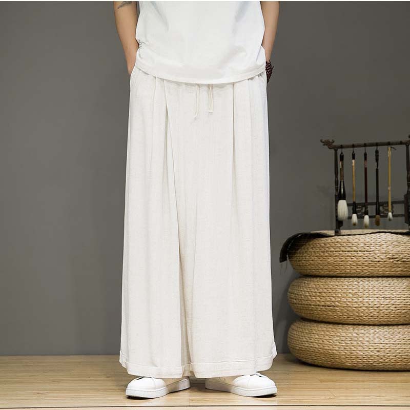 Cotton And Linen Casual Straight Pants