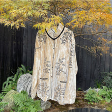 Load image into Gallery viewer, Vintage Stand Collar Embossed Embroidered Loose Shirt
