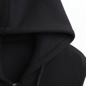 Hooded Cotton Solid Color Vest Jacket