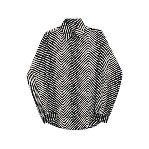 Geometry Texture Print Casual Long Sleeve Shirt