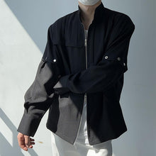 Load image into Gallery viewer, Accordion Pleated Zipper Stand Collar Jacket
