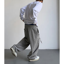 Load image into Gallery viewer, Fake Two-piece Cuffed Denim Loose Sweatpants
