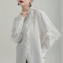 Load image into Gallery viewer, Ruffled Irregular Long Shirt
