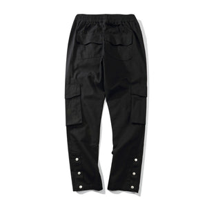 Solid Color Multi-Pocket Cargo Pants