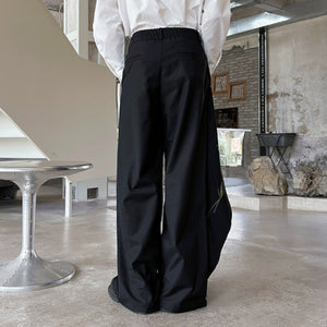 Bamboo Embroidery Deconstructed Straight Trousers