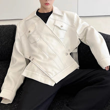 Load image into Gallery viewer, White Irregular Line Structure Button Jacket
