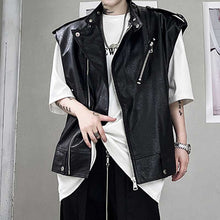 Load image into Gallery viewer, Retro PU Leather Zipper Vest Jacket
