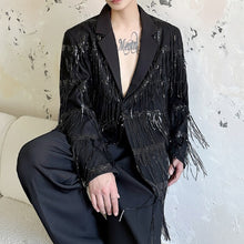 Load image into Gallery viewer, Tassel Sequin Double-Layer Mesh Stage Party Blazer
