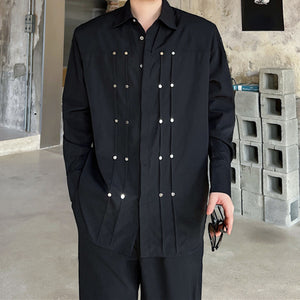 Long Sleeve Blind Stud Oversized Shirt