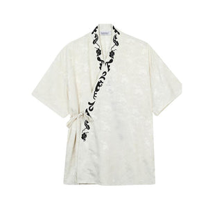 Summer Satin Jacquard Strappy Shirt