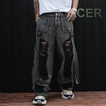 Load image into Gallery viewer, Ripped Outdoor Hip-hop Denim Trousers
