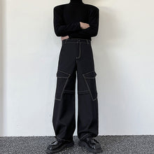 Load image into Gallery viewer, Topstitched Pockets Straight-leg Wide-leg Cargo Pants
