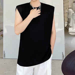 Shoulder Pads Sleeveless T-shirt