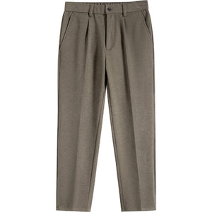 Woolen Loose Straight Casual Pants