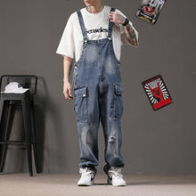 Load image into Gallery viewer, Retro Straight Loose Workwear Denim Overalls
