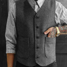 Load image into Gallery viewer, Vintage Tweed Wool Oversized Casual Vest
