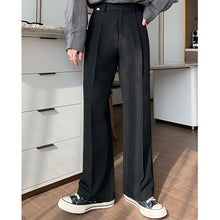 Load image into Gallery viewer, Diagonal Waist Tie Straight Suit Pants
