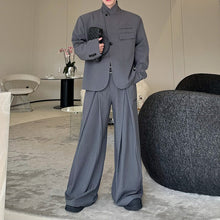 Load image into Gallery viewer, One-button Suit Jacket Pleated Wide-leg Pants Two-piece Suit
